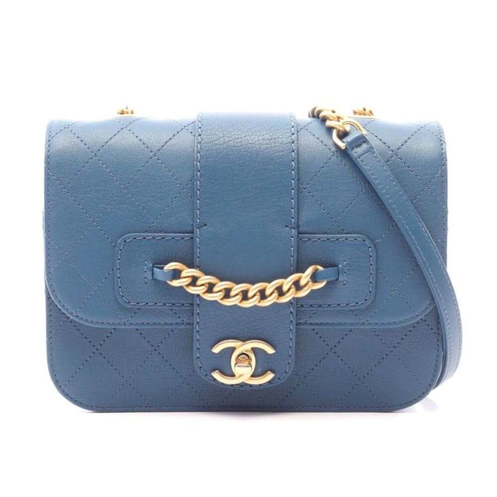 Chanel Caviar Skin Shoulder Bag Blue